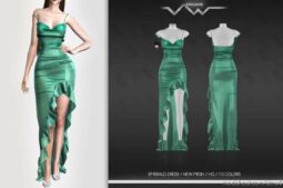 Sims 4 Clothes Mod: Emerald Dress (Featured)