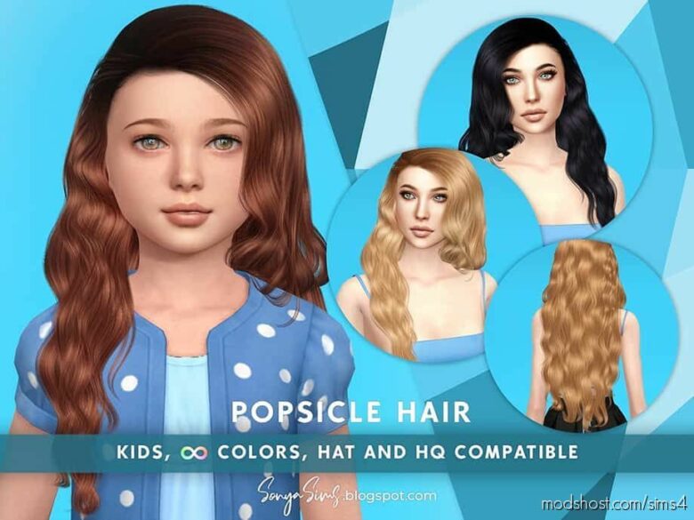 Sims 4 Mod: Popsicle Hair Kids (Featured)