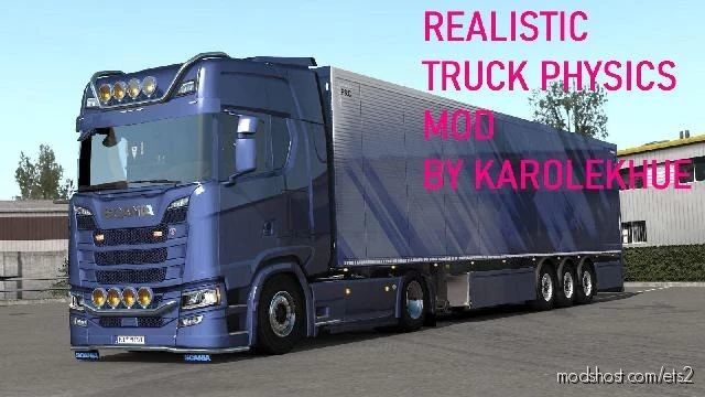 ETS2 Physics Mod: Realistic Truck Physics Mod For Keyboard Steering 1.41.X (Featured)