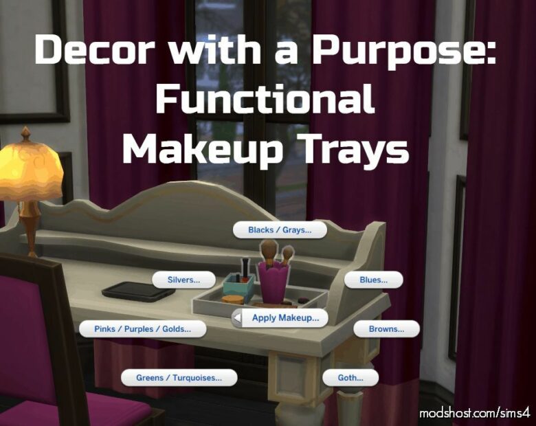 Sims 4 Mod: Decor With A Purpose: Functional Makeup Trays (Featured)