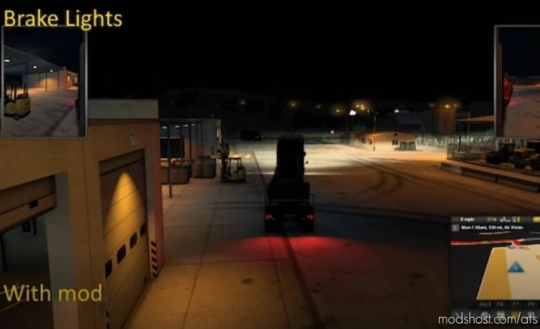 ATS Headlights Part Mod: Brighter Truck And Trailer Lights V1.1 1.41.X (Featured)