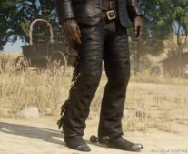 RDR2 Mod: Black Gunslinger Jacket And Fringed Chaps (Image #5)