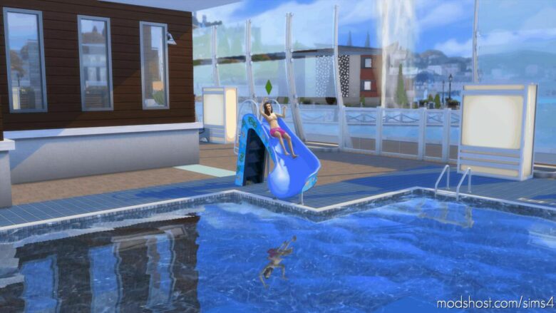 Sims 4 Mod: Functional Pool Slide Converted From TS3 (Featured)