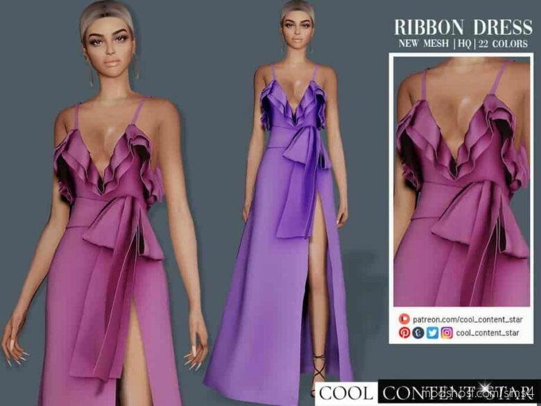 Sims 4 Clothes Mod: Ribbon Dress (Featured)