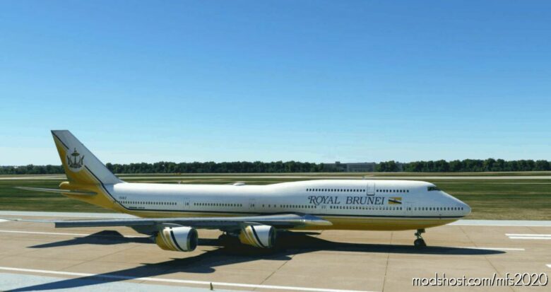 MSFS 2020 Brunei Livery Mod: Asobo 747-8I Royal Brunei Airlines NO Mirroring (Featured)