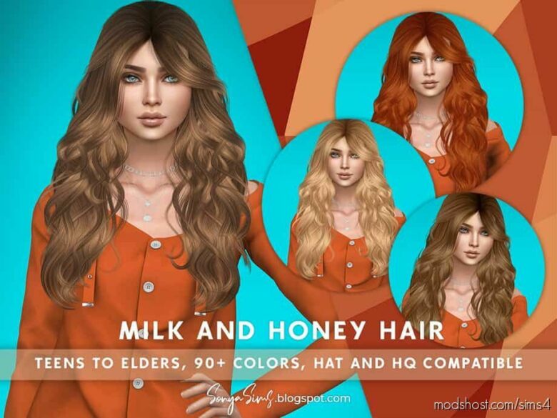 Sims 4 Mod: Milk And Honey Hair (Featured)