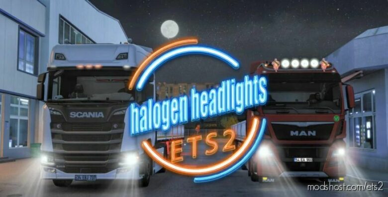 ETS2 Headlights Part Mod: Halogen Headlights Mod 1.41 – 1.42 (Featured)