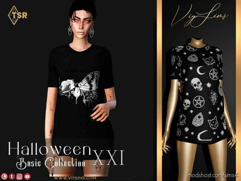 Sims 4 Clothes Mod: Halloween XXI – Long Shirt V.1 (Featured)