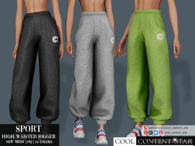 Sims 4 Clothes Mod: High Waisted Jogger (Featured)