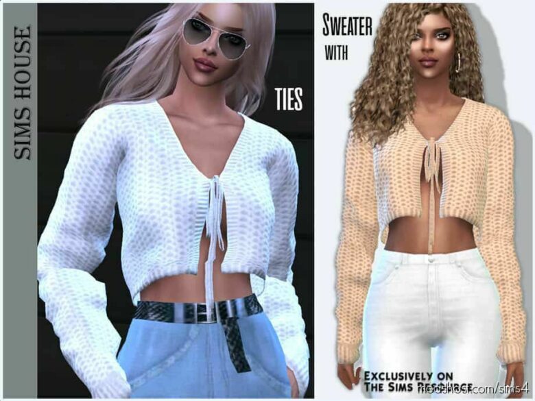 Sims 4 Clothes Mod: Sweater With Ties (Featured)