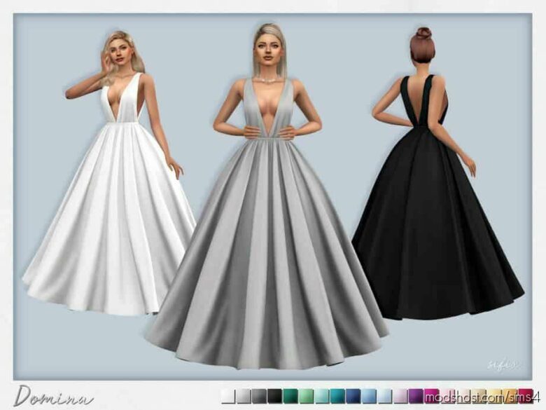 Sims 4 Clothes Mod: Domina Dress (Featured)