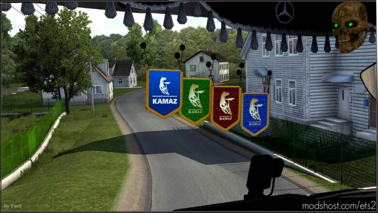 ETS2 Kamaz Interior Mod: Pennants Kamaz (Featured)