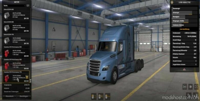 ATS Engines Part Mod: Engine With 750 HP And 3500 NM Torque – For ALL Trucks V1.1 (Featured)