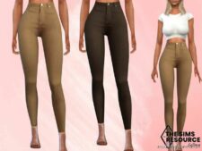 Sims 4 Clothing Mod: Creme High Waist Pants (Featured)