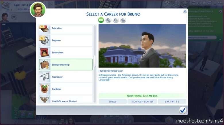 Sims 4 Mod: Entrepreneur Career (Featured)