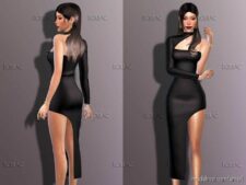 Sims 4 Clothes Mod: Slit Maxi Dress (Featured)