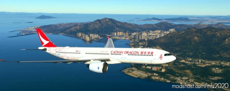 MSFS 2020 Hong Kong Livery Mod: Cathay Dragon “THE Spirit Of Hong Kong” (B-Hyb) Headwind A330Neo-900 8K (Featured)