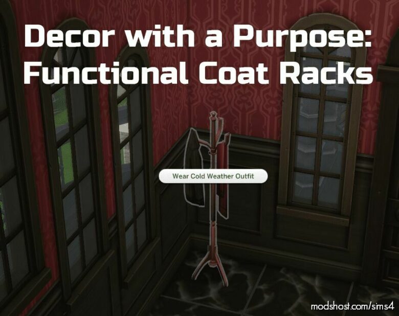 Sims 4 Object Mod: Decor With A Purpose: Functional Coat Racks (Featured)