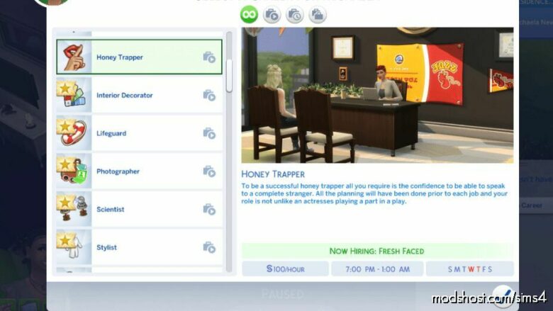 Sims 4 Mod: Active Honey Trap Career (Featured)