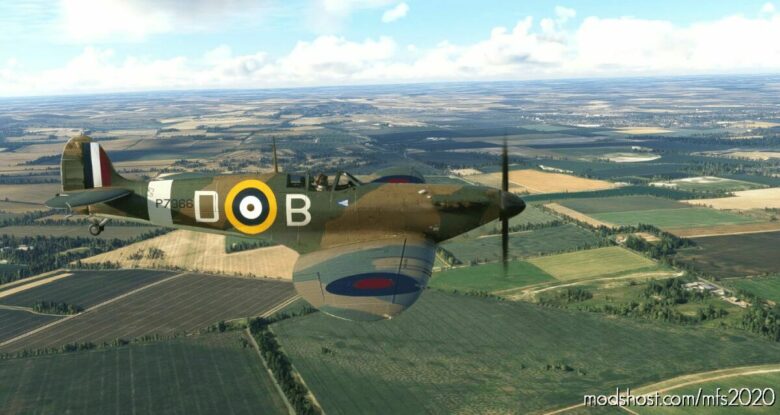 MSFS 2020 Douglas Livery Mod: Spitfire MK.1A D-B Douglas Bader (Featured)