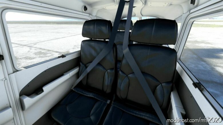 MSFS 2020 Cessna Cockpit Mod: C172 Classic Black Seats & White Shell (Featured)