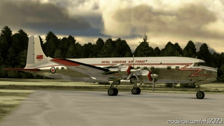 MSFS 2020 DC-6B Livery Mod: Rcaf North Star C-5 “Charlie Five” Tribute For Pmdg DC-6B (Featured)