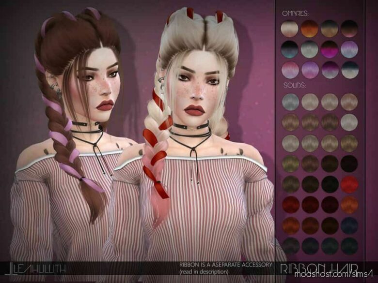 Sims 4 Female Mod: Ribbon Hair (Featured)