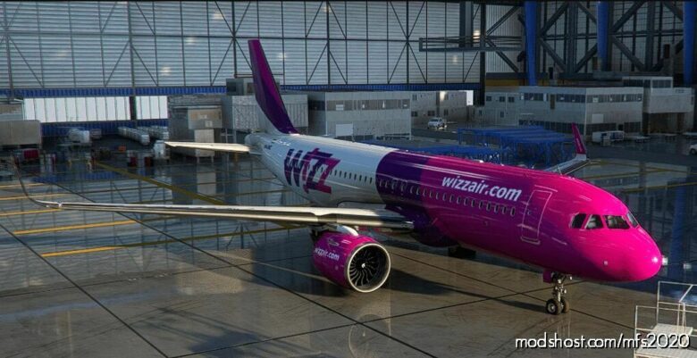 MSFS 2020 A32NX Mod: A32NX Wizzair A320NX OLD Livery (Featured)