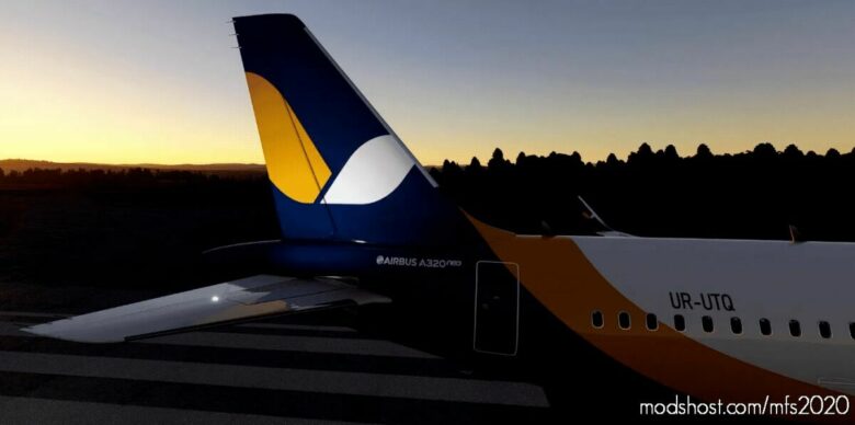 MSFS 2020 A320neo Livery Mod: A32NX Flybywire | Airbus A320Neo Azur Ukraine Ur-Utq In 8K (Featured)