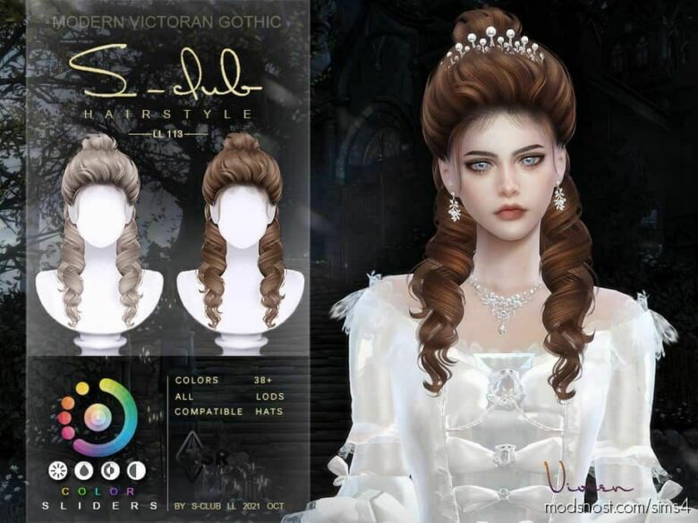 Sims 4 Mod: Modern Victorian Gothic Curly Long Hair (Featured)