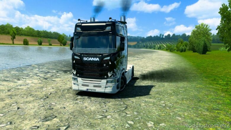 ETS2 Scania Mod: Exhaust Pipe Black Smoke 1.42 (Featured)