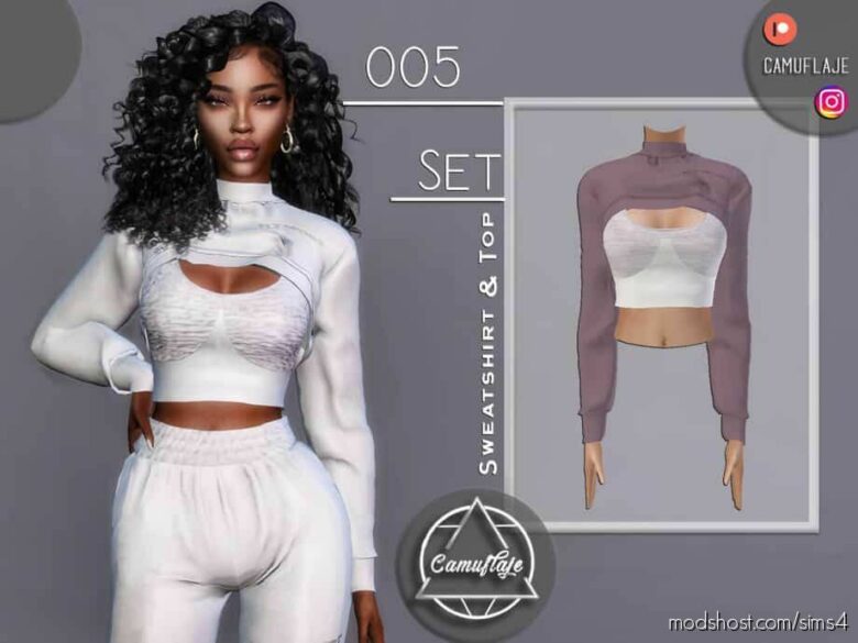 Sims 4 Female Clothes Mod: Sweatshirt & TOP (Featured)