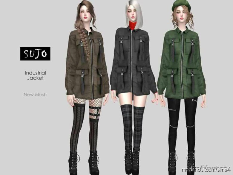 Sims 4 Adult Clothes Mod: Industrial Jacket (Featured)