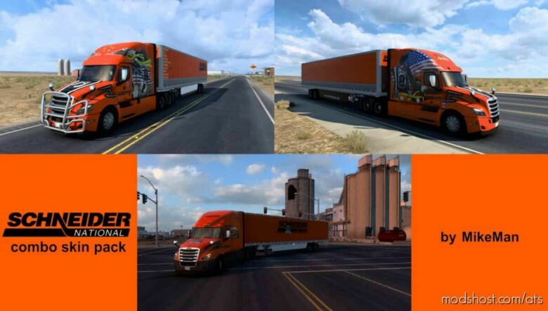 ATS Freightliner Mod: Schneider National Combo Skin Pack (Featured)