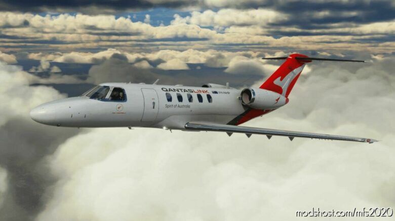 MSFS 2020 Cessna Livery Mod: CJ4 Qantaslink V1.1 (Featured)