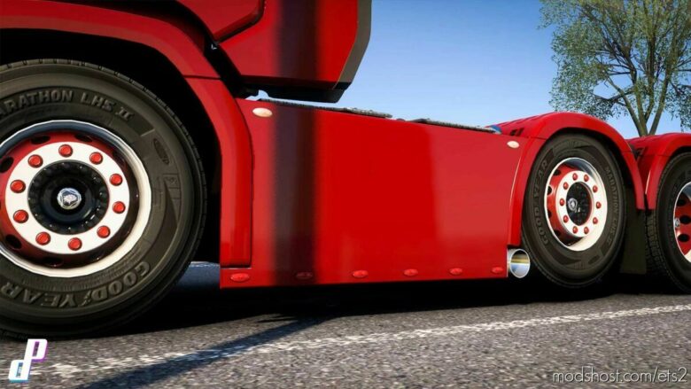 ETS2 Scania Part Mod: Sideskirt With Double Sidepipe V2.0 (Featured)