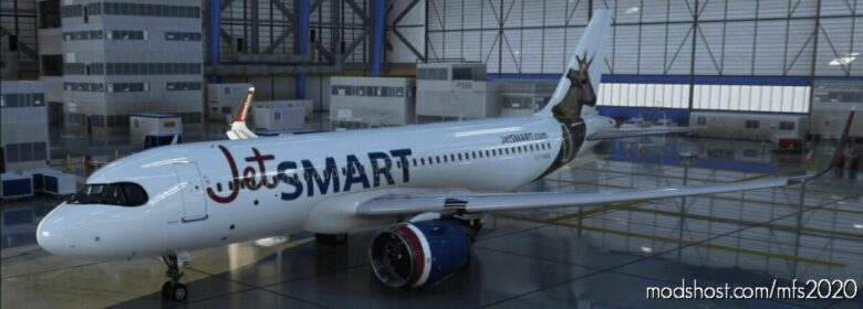 MSFS 2020 8K Livery Mod: A32NX Jetsmart Argentina Lv-Hek 8K (Featured)