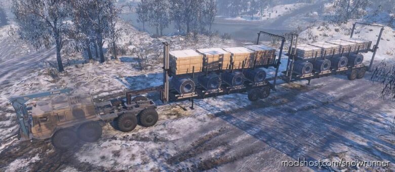 SnowRunner Mod: Two-Story 8 Slot High Saddle Trailer V1.0.4 (Featured)