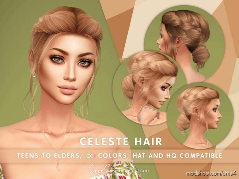 Sims 4 Teen Mod: Celeste Hair (Featured)