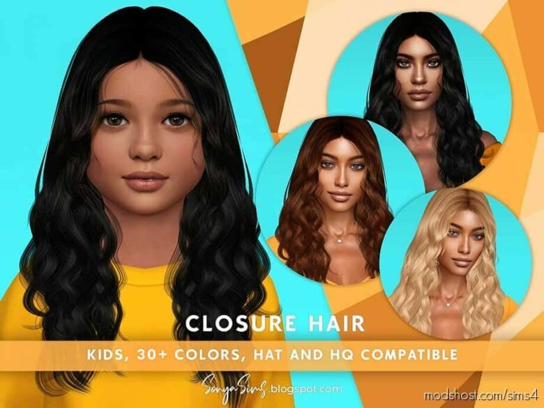 Sims 4 Female Mod: Closure Hair Kids (Featured)