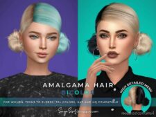 Sims 4 Elder Mod: Amalgama Hair – Bicolor (Featured)