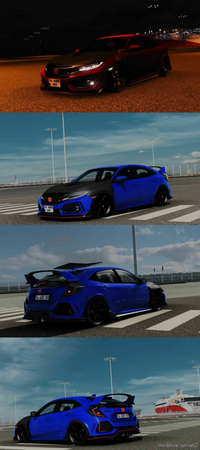 ETS2 Honda Car Mod: Civictype R FK8 1.42 - 1.43 (Featured)