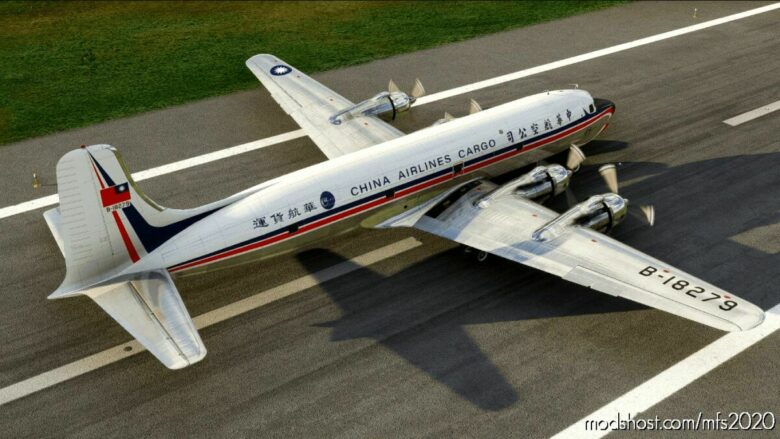 MSFS 2020 DC-6A Livery Mod: Pmdg Douglas DC-6A China Airlines Cargo (Featured)