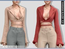 Sims 4 Female Clothes Mod: Mariana Blazer TOP (Featured)