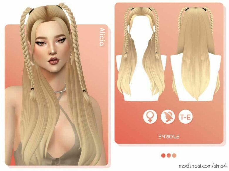 Sims 4 Teen Mod: Alicia Hairstyle (Featured)