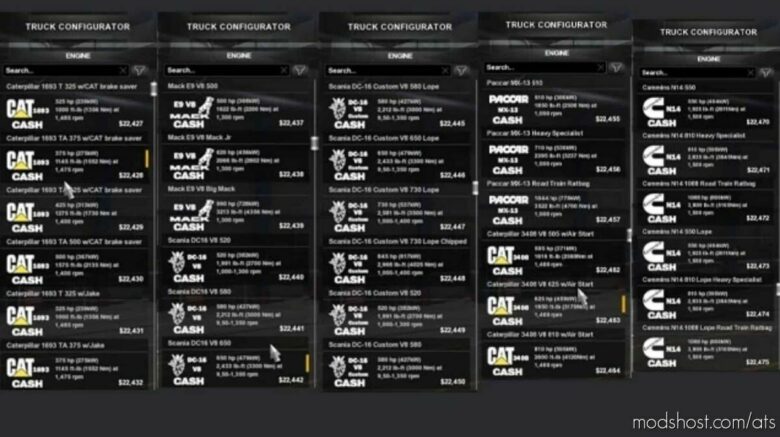 ATS Part Mod: JCS Amateur Engine Pack V1.0.5 (Featured)