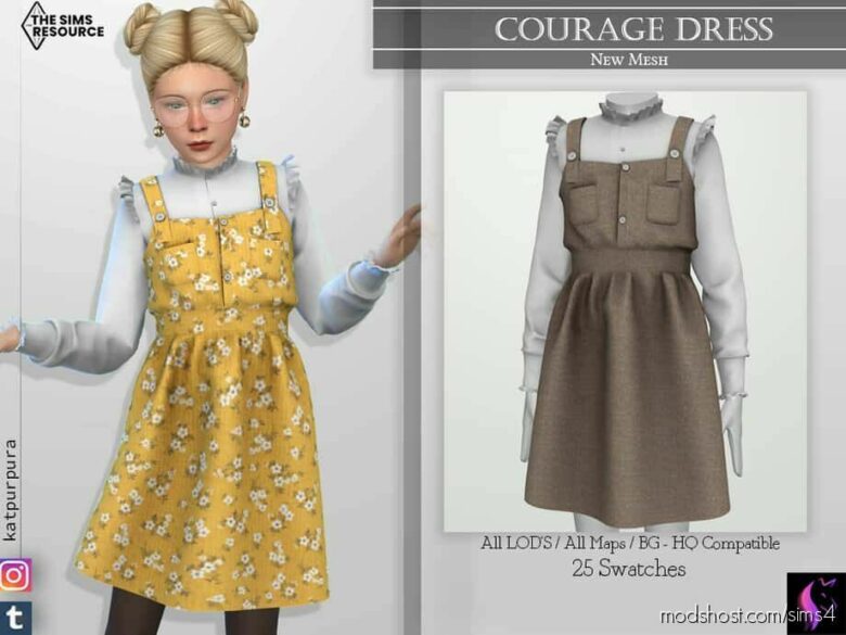 Sims 4 Female Clothes Mod: Courage Dress (Featured)