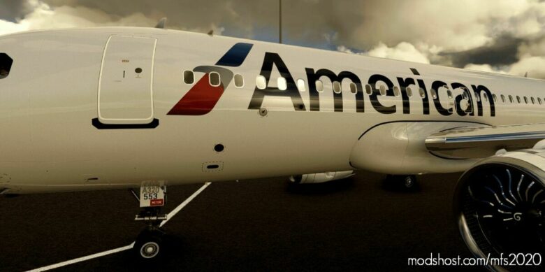 MSFS 2020 A32NX Livery Mod: A32NX Flybywire | Airbus A320Neo American Airlines N553AN In 8K (Featured)