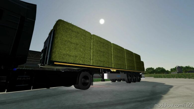 FS22 Krone Mod: Flatbed Trailer With Autoload (Featured)