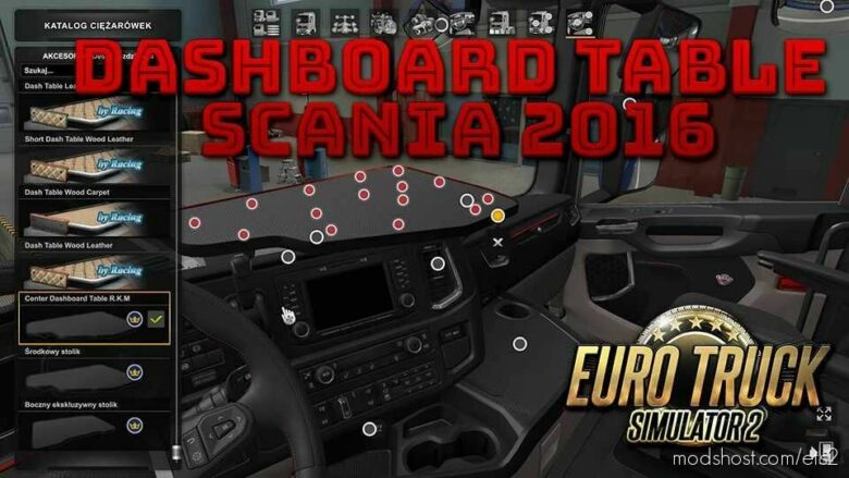 ETS2 Scania Part Mod: Dashboard Table Scania 2016 V1.2 (Featured)